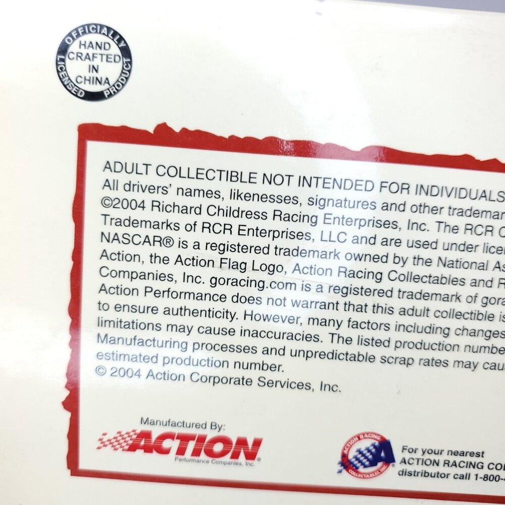 Action RCR 35th Anniversary Program Car 2004 Monte Carlo 1:24 NASCAR Die-Cast - Picture 16 of 16